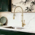 Gicasa Copper Kitchen Faucet 360 Swivel High Arc Sink Single Handle Gold. Fixed Price $189.87.