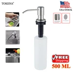 500ML Kitchen Sink Soap Dispenser Stainless Steel Pump Head With 17 Oz Bottle. Fixed Price $9.99.