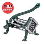 Green 1/2" Cast Iron Countertop Kitchen Manual French Fry Potato Cutter Slicer. Fixed Price $58.33.
