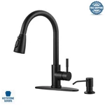 Stainless Steel Matte Black Kitchen Faucet With Soap Dispenser And High Arc S.... Fixed Price $154.67.