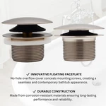 Westbrass Mushroom Tip-toe Tub Trim Set With Floating Faceplate, Satin Nickel, D. Fixed Price $34.99.