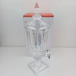 Godinger Parallels 60OZ Crystal Beverage Dispenser Nib New Open Box Footed Large. Fixed Price $71.10.