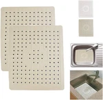 Pack Kitchen Sink Mat Drain Pad Protector 10" X 12" Variable, Beige. Fixed Price $24.64.