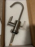 Whitehaus Forever Hot Kitchen Faucet With Brushed Nickel Finish WHFH-C1403. Fixed Price $90.00.