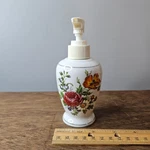 Vintage Floral Ceramic Soap Dispenser White Roses Silver Trim Shabby Chic Decor. Fixed Price $19.00.