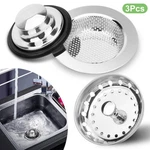 3PCS Kitchen Sink Drain Strainer & Stopper Set Food Catcher For Garbage Disposal. Fixed Price $10.24.