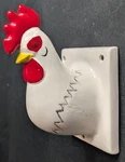 Vintage Rooster Chicken Hook Ceramic Tea Towel Holder / Wall Mount Kitchen Cor. Fixed Price $29.98.