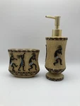 Avanti Kokopelli Resin Toothbrush Holder & Lotion Dispenser Hand Painted. Fixed Price $25.00.
