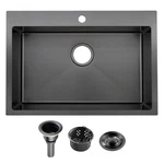 Friho 28X18 Inch Black Drop Kitchen Sink Stainless Steel Square Rv Laundry. Fixed Price $239.07.
