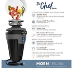 Moen EXL100C Series Hp Continuous Garbage Disposal W/motion Active Lighting. Fixed Price $198.19.
