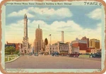 Metal Sign - Illinois Postcard Chicago Avenue Water Tower (palmolive Building. Fixed Price $19.95.