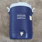 Rubbermaid Portable Water Jug Cooler W/ Spigot, Blue/white Passive Insulated. Fixed Price $25.00.