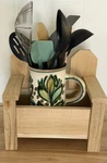 Mini Cedar Planter Kitchen Gadget Holder Countertop Tabletop Bench Style Hanging. Fixed Price $17.99.