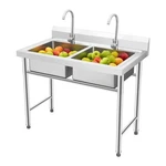 Stainless Steel Sink, 35.8 * 21.3 40IN Compartment Commercial Kitchen Sin.... Fixed Price $434.09.