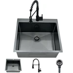 Drop Laundry Sink 25 X22 X12 16 Gauge Stainless Steel Black Wmxqx Faucet Deep. Fixed Price $439.99.