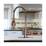 Akicon Antique Copper Pre-rinse Spring Kitchen Faucet, Single Level Solid Bra.... Fixed Price $381.03.