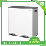 Stainless Steel Kitchen Trash Can Dual Compartment 2X40L Step-on Recycling Bin. Fixed Price $132.99.
