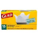 Clorox 00070 Glad Tall Kitchen Bag 13 Gal. White Plastic Quick-tie 12/15 Cs. Fixed Price $80.59.