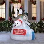 Holiday Living 6.5-FT Led Bear Seal Penguin Igloo Christmas Scene Inflatable New. Fixed Price $94.99.