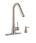 Premier Single Handle Pull Down Kitchen Sink Faucet With Soap Dispenser, New. Fixed Price $149.98.