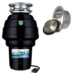 Eco Logic 1.25 Hp Kitchen Garbage Disposal, Brushed Nickel Flange And Stopper. Fixed Price $189.99.
