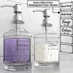 Glass Soap Dispenser Pump 18OZ Clear 6 Sticker Liquid Hand Lotion Bathroom 2 Ct.. Fixed Price $27.30.