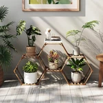 Hexagonal Plant Stand Natural Wood Eucalyptus Multi-shape Diy Shelf Stable New. Fixed Price $42.54.