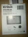 Kraus KHU100-30 Standart Pro 30" Single Basin 16 Gauge Stainless. Fixed Price $279.00.