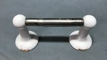 Vtg Ceramic Porcelain White Bathroom Wall Mount Toilet Paper Holder 327-25B. Fixed Price $150.00.