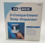 Homz Bath 3-COMPARTMENT Shower Soap Dispenser #2299- New. Fixed Price $29.99.