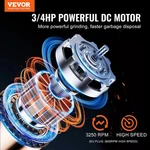 Garbage Disposal, 3/4HP 3250RPM Continuous Feed Food Waste Disposer, Ez Connect. Fixed Price $153.63.