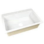 Sinkology SK411-33FC-WH-4 Jackson Crisp Fireclay In. Drop-in Kitchen. Fixed Price $299.95.