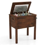 Wooden Cooler For Patio 54 Quart Beverage With Handles Rustic Brown. Fixed Price $119.99.