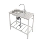 Free Standing Stainless Steel Sink, 29.5" X 15.7" Kitchen Single Bowl St.... Fixed Price $172.73.