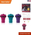 High-quality Rubber Wine Stoppers Set Of 3 Vacuum Seal, Freshness For 10 Days. Fixed Price $23.99.