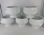 5 Terzi White Porcelain Lion Head Footed Soup Bowls Restaurantware Poland. Fixed Price $69.95.