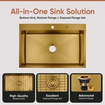 Strictly Sinks Dual Mount 33" 16 Gauge Embossed Strainer Disposal Adapter. Fixed Price $239.99.