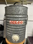 Vintage Igloo Galvanized 5 Gallon Drinking Water Perm-a-lined Cooler Dispenser. Fixed Price $56.00.