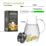 68 Ounces Glass Pitcher With Lid Hot Cold Water Carafe Jug Handle. Fixed Price $19.99.