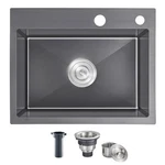 22X18 Inch Drop Kitchen Sink, Handmade 304 Black Stainless Steel 9" .... Fixed Price $222.13.