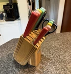 Fiesta Cutlery 13-SLOT Beech Wood Knife Block Set, Multicolor, Shears & Steel. Fixed Price $16.00.