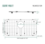 Serene Valley Sink Grid Rear Drain NLW2513R 25-1/4" X 12-1/2 Corner Radius. Fixed Price $21.00.